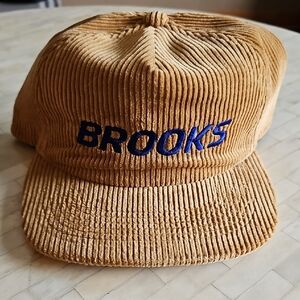Brooks Tan Corduroy Cap with Blue Logo